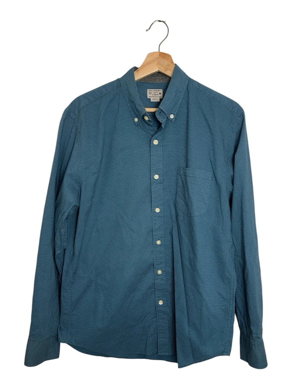 J.Crew Button Down Shirt Blue Dot Print Cotton Medium Orig. Retail ~$79